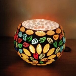 Portavelas árabe hojas